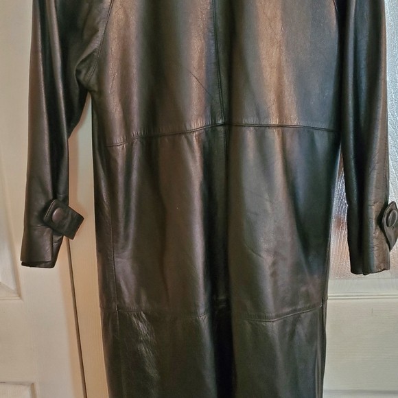 Charles Klein Leather Coat S MED - Picture 3 of 8